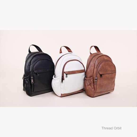 Convertible Sling Backpack Purse, PU Leather, Waterproof, Travel Daypack - Picture 7 of 7